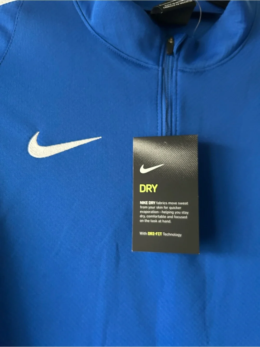NWT- Nike Royal Blue & White Quarter-Zip Training Jacket